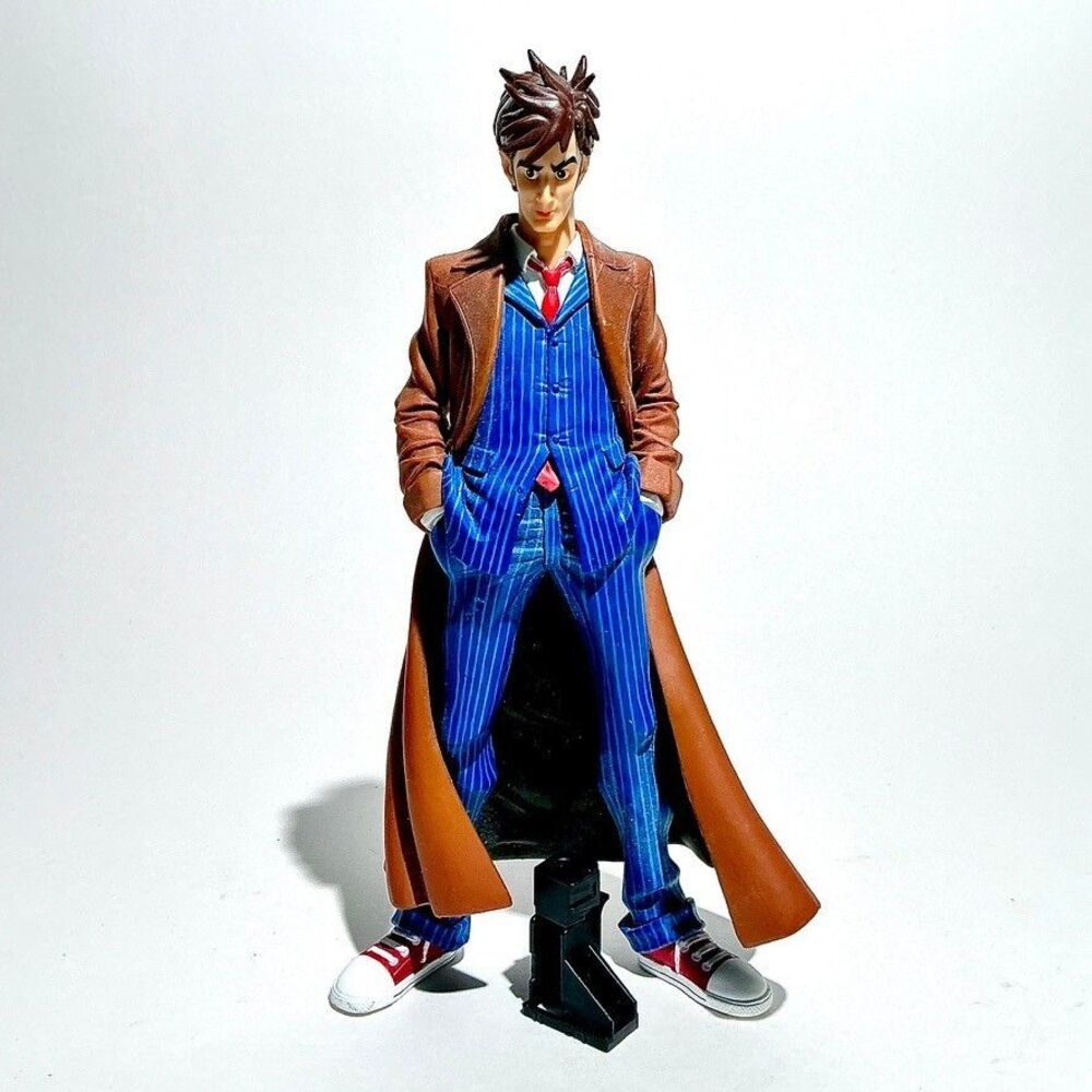 RARE Doctor Who Tenth Doctor Action Figure David Tennant Blue Suit Trench Coat